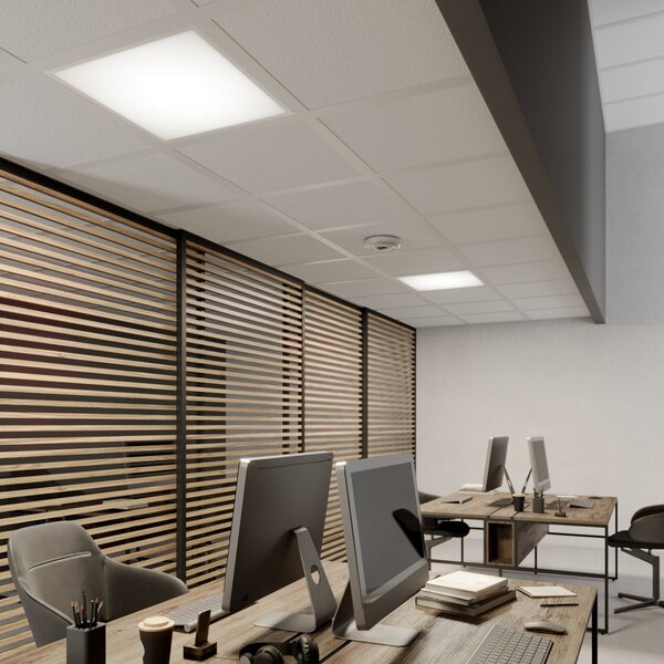 Arcchio LED insert panel Vinas, 3.000 K, 62 cm x, Alb, Studiu / Birou, Plastic
