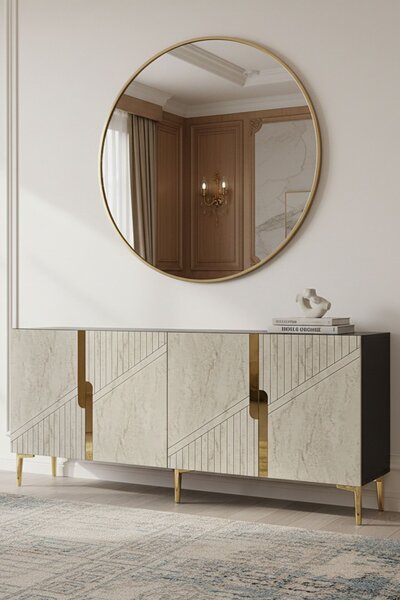 Evva komód, antracit-travertin, 125 cm – TR555CHM1573