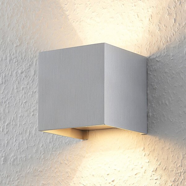 Arcchio Aplică de perete Zuzana, unghiulară, culoare aluminiu, G9, 10 cm, reglabil, Metalic, Camera de zi / sufragerie, Aluminiu, Modern