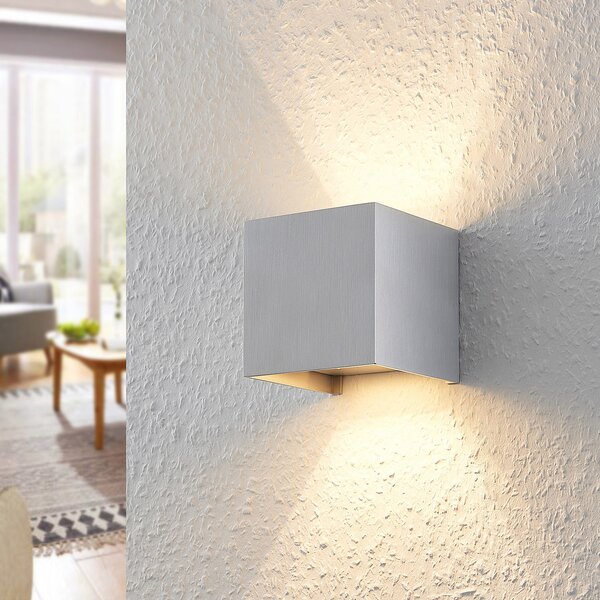 Arcchio Aplică de perete Zuzana, unghiulară, culoare aluminiu, G9, 10 cm, reglabil, Metalic, Camera de zi / sufragerie, Aluminiu, Modern