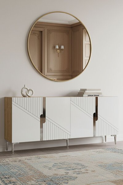 Evva komód, zafír tölgy-fehér, 125 cm – TR555CHM1580