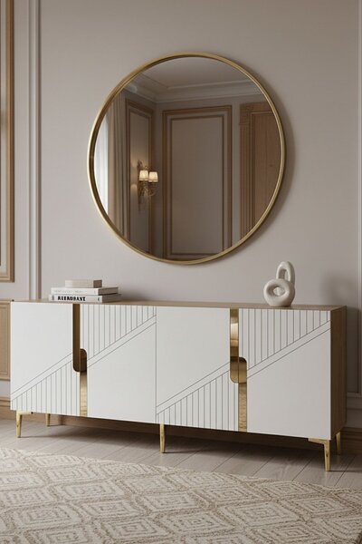 Evva komód, zafír tölgy-fehér, 125 cm – TR555CHM1579
