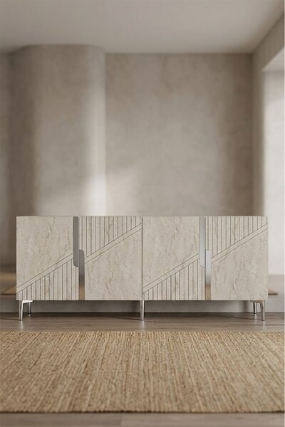 Evva komód, antracit-ezüst, 150 cm