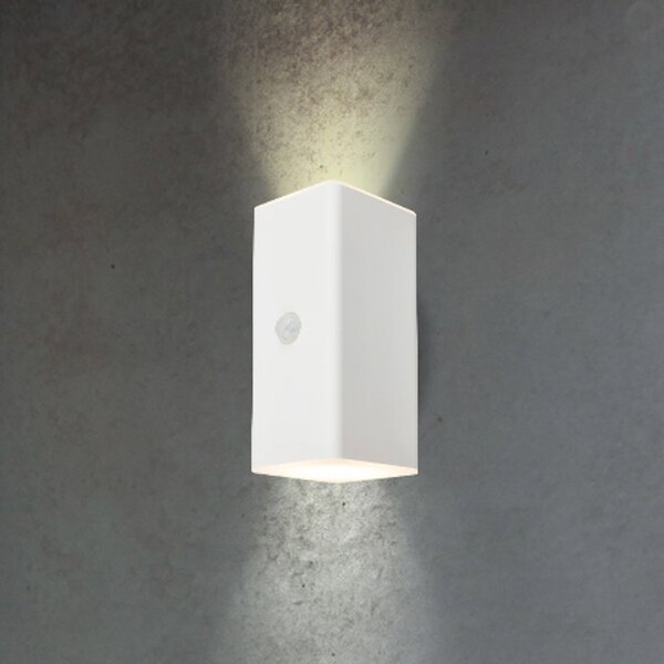 Briloner Lampă LED cu baterie pentru exterior, albă, senzor, sus/jos, Alb, Plastic, Modern, Priză de perete sus / jos
