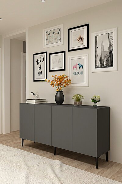 Apolos komód, antracit, 150 cm