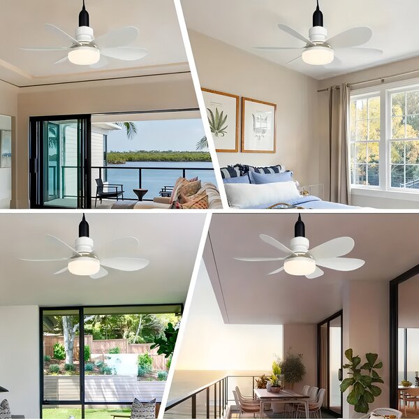 Lampa cu ventilator de tavan, 6 elice
