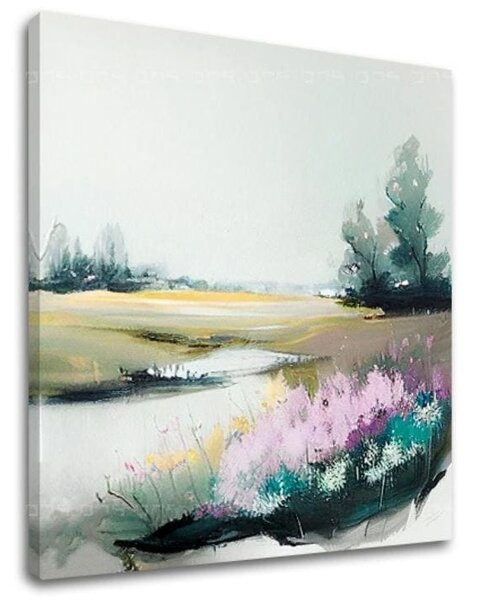 Peisaj pe panza Loc neobișnuit într-o pajiște - 50x50 cm