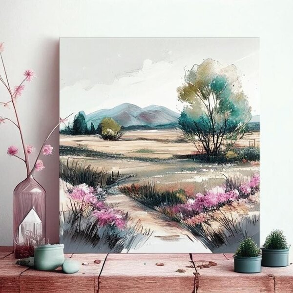 Peisaj pe pânză Călătorie în țara necunoscută - 50x50 cm