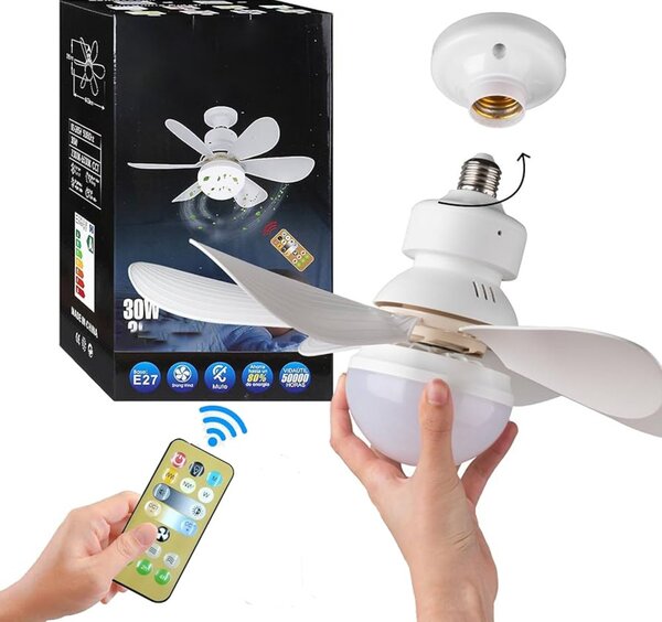 Lampa cu ventilator de tavan, 6 elice