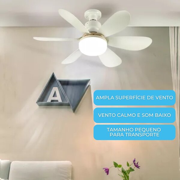 Lampa cu ventilator de tavan, 6 elice