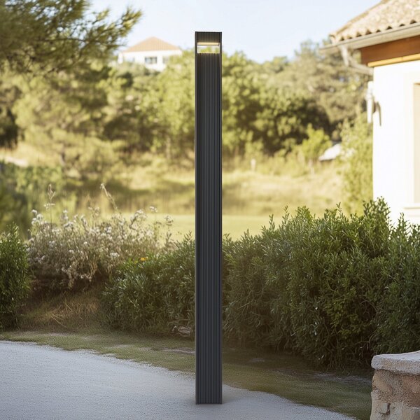 Lucande LED lumina de exterior Tavion, 230 cm, antracit, IP65, Negru, Aluminiu, Modern