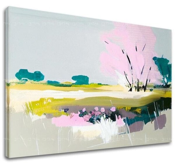 Peisaj pe panza Ziua abstractă în natură - 30x40 cm