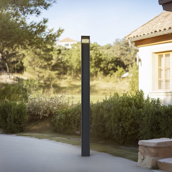 Lucande LED lumina de exterior Tavion, 230 cm, antracit, IP65, Negru, Aluminiu, Modern