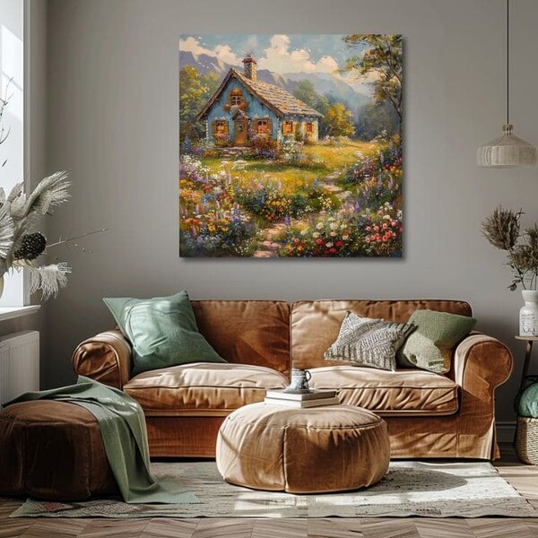 Peisaj pictura pe panza Ascunzătoarea de vară - 60x60 cm