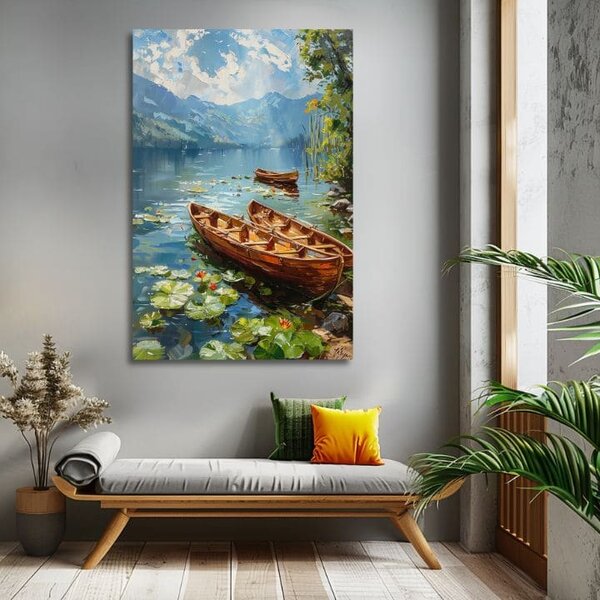 Peisaj pe panza pictura Romance într-un cuplu | finisată de mâna artistului - 40x60 cm