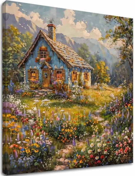 Peisaj pictura pe panza Ascunzătoarea de vară - 60x60 cm