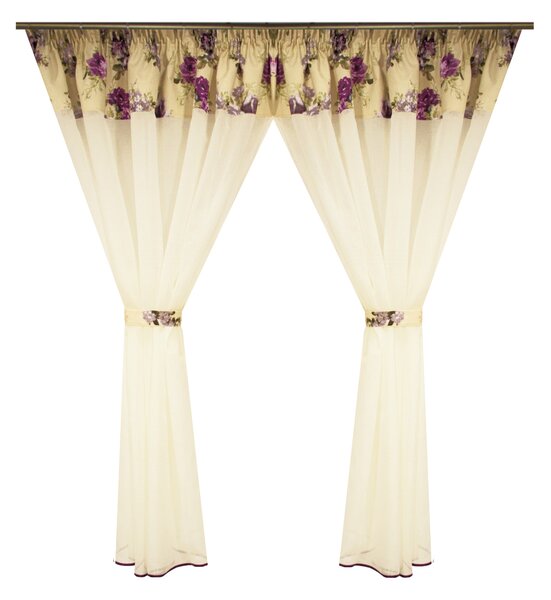 Perdea de bucatarie cu imprimeu floral