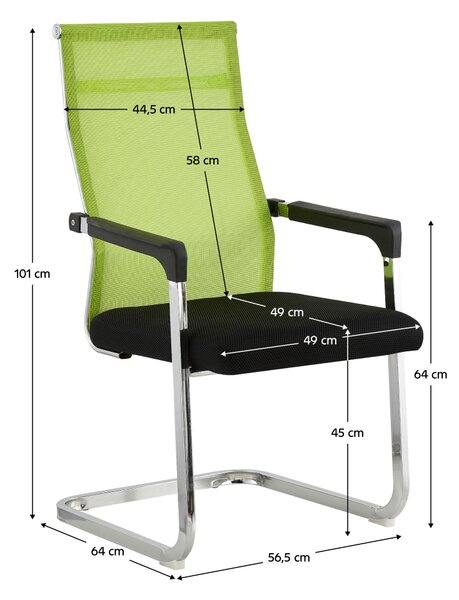 KONDELA Scaun conferinţă, verde/negru, RIMALA NEW