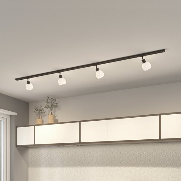 Lindby 1 bec Linaro, E14, 4 becuri, negru, reglabil, Negru, Camera de zi / sufragerie, Metal, Modern