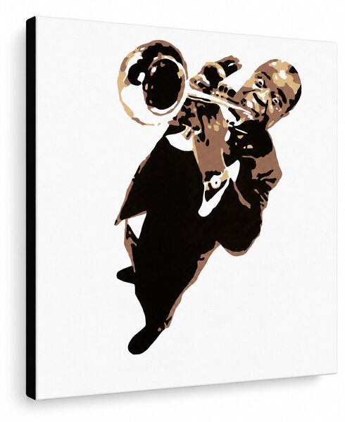 Pictat manual POP Art Luis Armstrong 1 buc la - 30x40 cm
