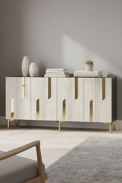Nota komód, antracit-travertin, 150 cm – TR555CHM1698