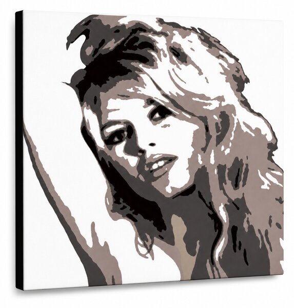 Tablou POP ART pictat manual Brigitte Bardot 1 buc bar - 80x60 cm