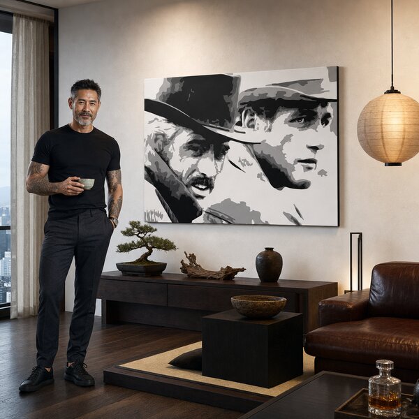 Tablou POP ART pictat manual Butch Cassidy 1 bucată bc - 80x60 cm