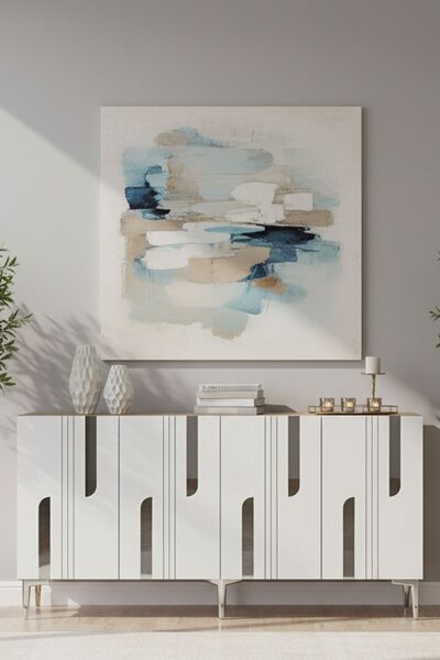 Nota komód, zafír tölgy-fehér, 150 cm – TR555CHM1706
