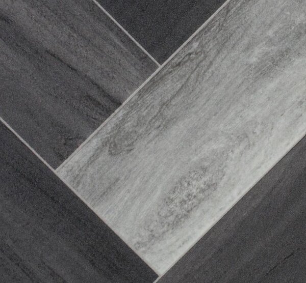 Linoleum Model Parchet Venice, Latime 200 cm, Negru Gri 200 x 600