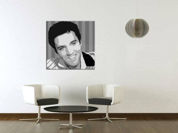 Tablou POP ART pictat manual Elvis Presley 1 buc el3 - 50x50 cm
