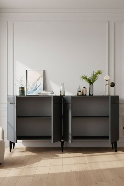 Batum komód, antracit-arany, 150 cm