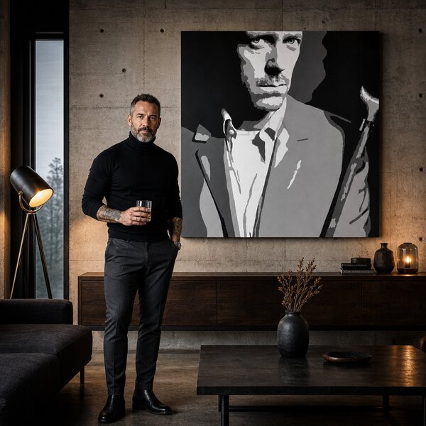 Tablou POP ART pictat manual Dr. HOUSE 1 bucată dh2 - 70x80 cm