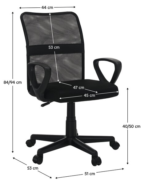 KONDELA Scaun de birou, negru, REMO 3 NEW