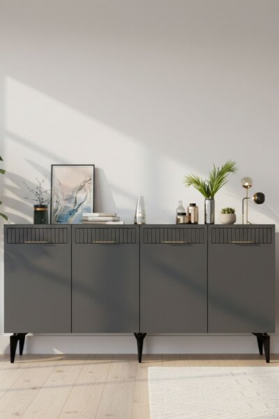 Batum komód, antracit-arany, 150 cm