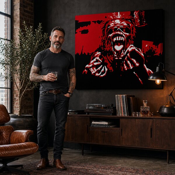 Tablou POP ART pictat manual Iron Maiden 1 buc im - 80x60 cm