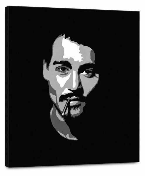 Tablou POP ART pictat manual Johnny Depp1 parte jd2 - 50x50 cm
