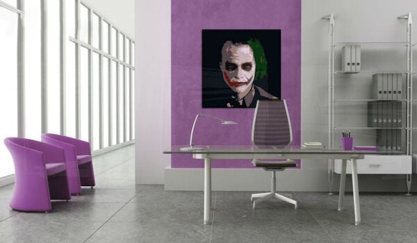 Tablou POP ART pictat manual JOKER 1 bucată glumă - 50x50 cm
