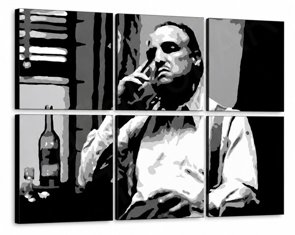 Tablou POP ART pictat manual MARLON BRANDO 6 părți mb9 - 90x60 cm