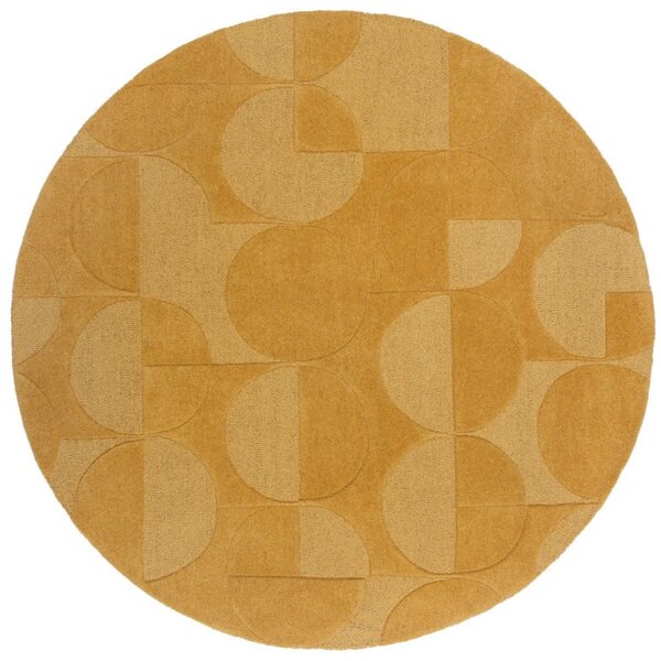 Covor Gigi Galben Ochre 160X160 cm, rotund, Flair Rugs