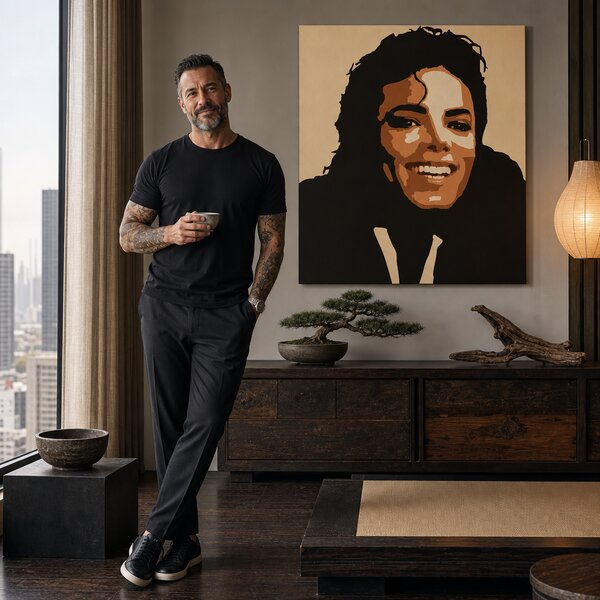 Tablou POP ART pictat manual Michael Jackson 1 bucată mj6 - 50x50 cm