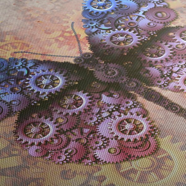 Tablou - Fluture steampunk (cu ceas) (90x30 cm)