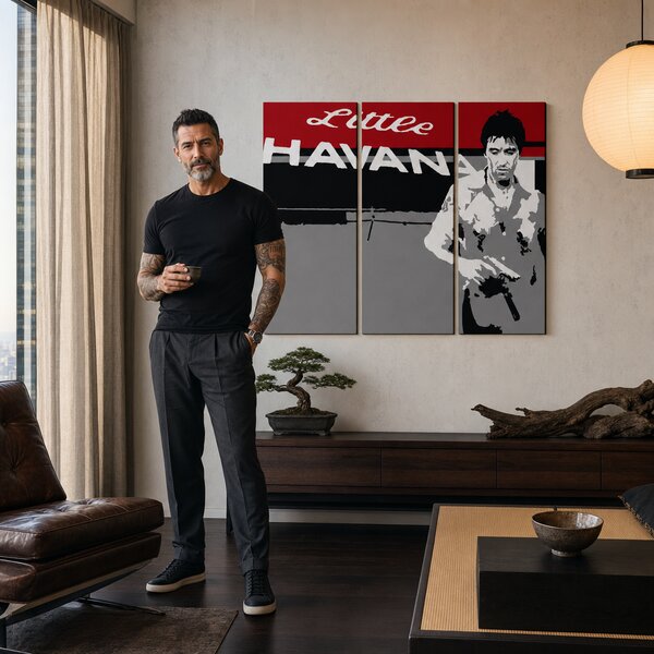 Tablou POP ART pictat manual Scarface - AL PACINO 3 piese al39 - 60x40 cm