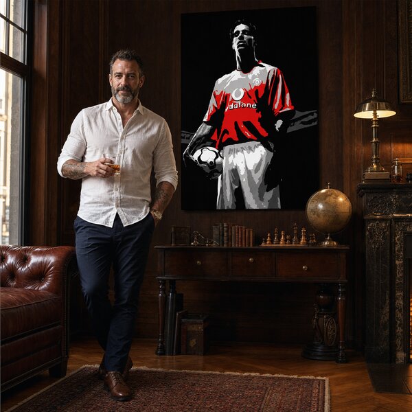 Tablou POP ART pictat manual Ruud van Nistelrooy 1 buc rvn - 30x40 cm