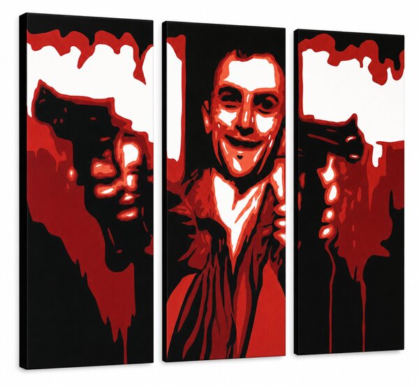 Tablou POP ART pictat manual Taxi Driver 3 părți taxi2 - 60x40 cm