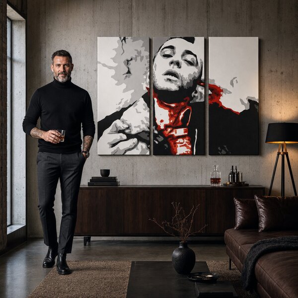 Tablou POP ART pictat manual Taxi Driver 3 piese taxi - 60x40 cm