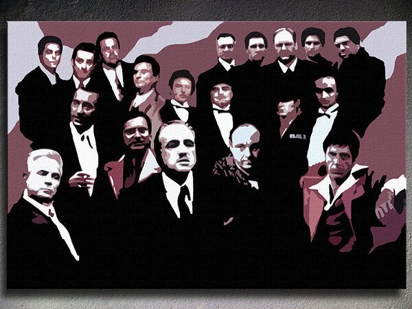 Tablou POP ART pictat manual The Mafia Family 1 bucată family2 - 60x40 cm