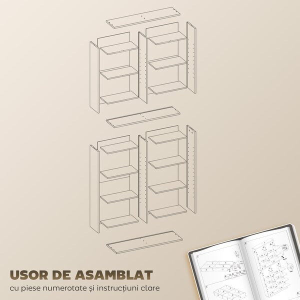 HOMCOM Unitate de depozitare pentru 640 CD-uri/360 DVD-uri/430 Blu-ray - Alb | Aosom Romania