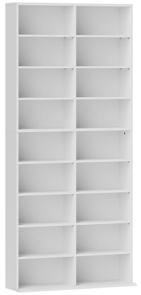 HOMCOM Unitate de depozitare pentru 640 CD-uri/360 DVD-uri/430 Blu-ray - Alb | Aosom Romania