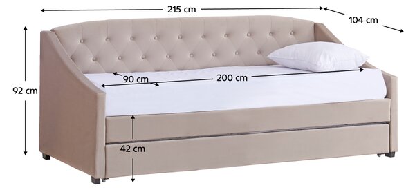 KONDELA Pat extensibil, maro-gri Taupe, ALODA