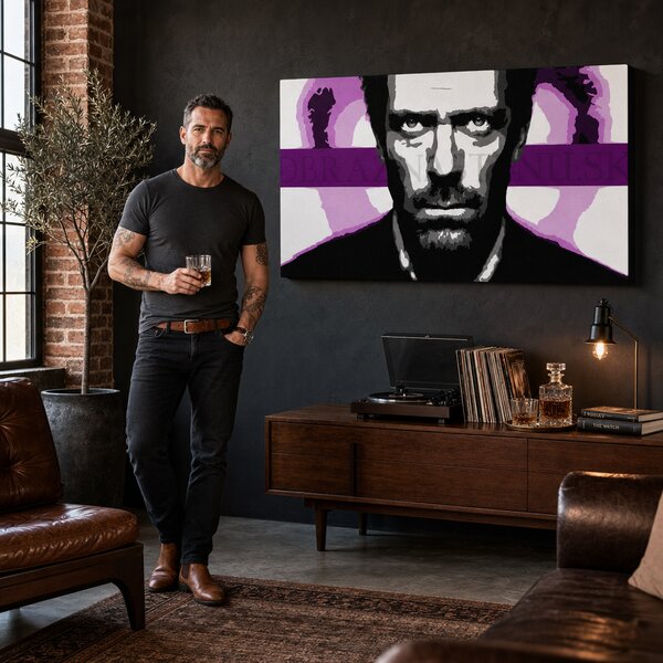 Pictate manual POP Art Art pictura Dr. HOUSE 1 bucată 1010 dh - 80x40 cm